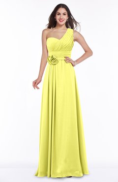 ColsBM Raquel Pale Yellow Elegant A-line Asymmetric Neckline Sleeveless Floor Length Sash Plus Size Bridesmaid Dresses