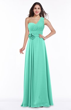 ColsBM Raquel Seafoam Green Elegant A-line Asymmetric Neckline Sleeveless Floor Length Sash Plus Size Bridesmaid Dresses
