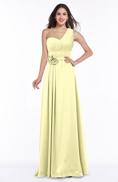 ColsBM Raquel Wax Yellow Elegant A-line Asymmetric Neckline Sleeveless Floor Length Sash Plus Size Bridesmaid Dresses