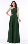 ColsBM Nova Hunter Green Modern A-line Asymmetric Neckline Sleeveless Half Backless Chiffon Plus Size Bridesmaid Dresses