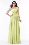ColsBM Nova Lime Green Modern A-line Asymmetric Neckline Sleeveless Half Backless Chiffon Plus Size Bridesmaid Dresses