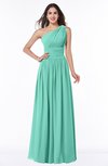 ColsBM Nova Mint Green Modern A-line Asymmetric Neckline Sleeveless Half Backless Chiffon Plus Size Bridesmaid Dresses