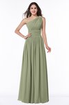 ColsBM Nova Moss Green Modern A-line Asymmetric Neckline Sleeveless Half Backless Chiffon Plus Size Bridesmaid Dresses