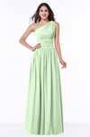 ColsBM Nova Pale Green Modern A-line Asymmetric Neckline Sleeveless Half Backless Chiffon Plus Size Bridesmaid Dresses