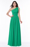 ColsBM Nova Pepper Green Modern A-line Asymmetric Neckline Sleeveless Half Backless Chiffon Plus Size Bridesmaid Dresses