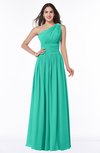 ColsBM Nova Viridian Green Modern A-line Asymmetric Neckline Sleeveless Half Backless Chiffon Plus Size Bridesmaid Dresses