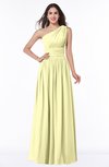 ColsBM Nova Wax Yellow Modern A-line Asymmetric Neckline Sleeveless Half Backless Chiffon Plus Size Bridesmaid Dresses