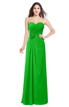ColsBM Josie Classic Green Glamorous Sweetheart Sleeveless Zip up Flower Plus Size Bridesmaid Dresses