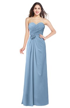 ColsBM Josie Dusty Blue Glamorous Sweetheart Sleeveless Zip up Flower Plus Size Bridesmaid Dresses