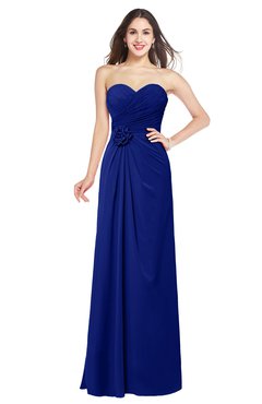 ColsBM Josie Electric Blue Glamorous Sweetheart Sleeveless Zip up Flower Plus Size Bridesmaid Dresses