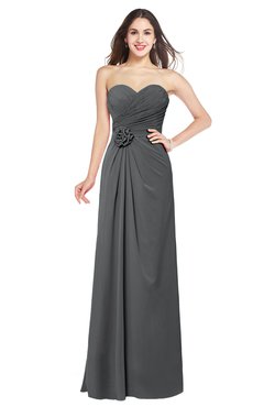 ColsBM Josie Grey Glamorous Sweetheart Sleeveless Zip up Flower Plus Size Bridesmaid Dresses