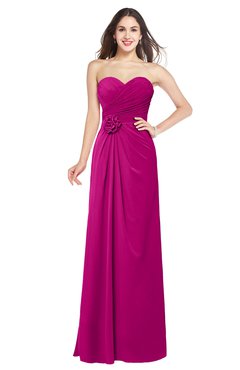 ColsBM Josie Hot Pink Glamorous Sweetheart Sleeveless Zip up Flower Plus Size Bridesmaid Dresses