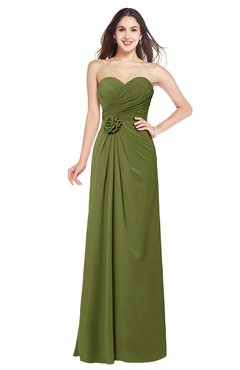 ColsBM Josie Olive Green Glamorous Sweetheart Sleeveless Zip up Flower Plus Size Bridesmaid Dresses