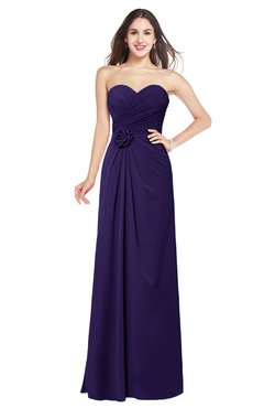 ColsBM Josie Royal Purple Glamorous Sweetheart Sleeveless Zip up Flower Plus Size Bridesmaid Dresses