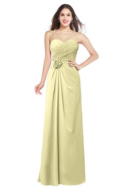 ColsBM Josie Soft Yellow Glamorous Sweetheart Sleeveless Zip up Flower Plus Size Bridesmaid Dresses
