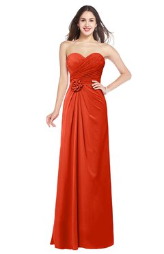 ColsBM Josie Tangerine Tango Glamorous Sweetheart Sleeveless Zip up Flower Plus Size Bridesmaid Dresses