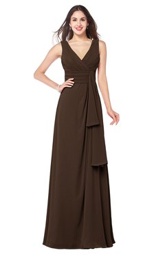 ColsBM Brenda Copper Romantic Thick Straps Sleeveless Zipper Floor Length Sash Plus Size Bridesmaid Dresses