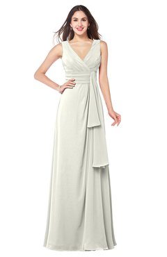 ColsBM Brenda Cream Romantic Thick Straps Sleeveless Zipper Floor Length Sash Plus Size Bridesmaid Dresses