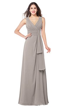 ColsBM Brenda Mushroom Romantic Thick Straps Sleeveless Zipper Floor Length Sash Plus Size Bridesmaid Dresses
