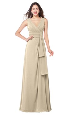 ColsBM Brenda Novelle Peach Romantic Thick Straps Sleeveless Zipper Floor Length Sash Plus Size Bridesmaid Dresses