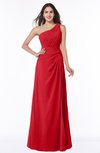 ColsBM Laurie Red Modern A-line Zip up Chiffon Ruching Plus Size Bridesmaid Dresses