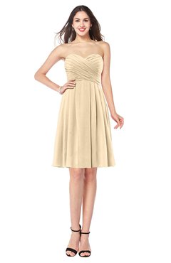 ColsBM Jillian Apricot Gelato Gorgeous Sweetheart Sleeveless Half Backless Knee Length Plus Size Bridesmaid Dresses