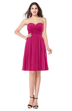 ColsBM Jillian Beetroot Purple Gorgeous Sweetheart Sleeveless Half Backless Knee Length Plus Size Bridesmaid Dresses