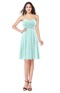 ColsBM Jillian Blue Glass Gorgeous Sweetheart Sleeveless Half Backless Knee Length Plus Size Bridesmaid Dresses