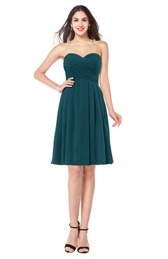 ColsBM Jillian Blue Green Gorgeous Sweetheart Sleeveless Half Backless Knee Length Plus Size Bridesmaid Dresses