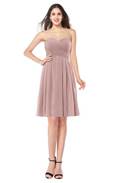 ColsBM Jillian Blush Pink Gorgeous Sweetheart Sleeveless Half Backless Knee Length Plus Size Bridesmaid Dresses