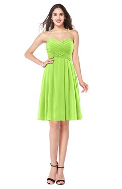ColsBM Jillian Bright Green Gorgeous Sweetheart Sleeveless Half Backless Knee Length Plus Size Bridesmaid Dresses
