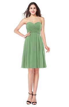 ColsBM Jillian Fair Green Gorgeous Sweetheart Sleeveless Half Backless Knee Length Plus Size Bridesmaid Dresses