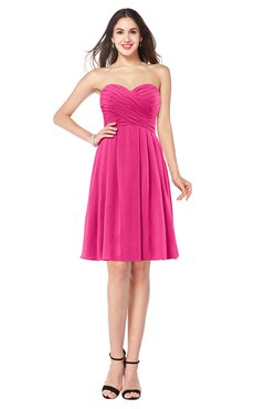 ColsBM Jillian Fandango Pink Gorgeous Sweetheart Sleeveless Half Backless Knee Length Plus Size Bridesmaid Dresses