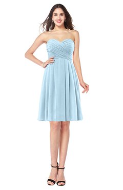 ColsBM Jillian Ice Blue Gorgeous Sweetheart Sleeveless Half Backless Knee Length Plus Size Bridesmaid Dresses