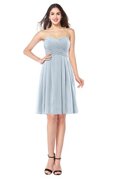ColsBM Jillian Illusion Blue Gorgeous Sweetheart Sleeveless Half Backless Knee Length Plus Size Bridesmaid Dresses