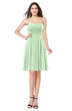 ColsBM Jillian Light Green Gorgeous Sweetheart Sleeveless Half Backless Knee Length Plus Size Bridesmaid Dresses