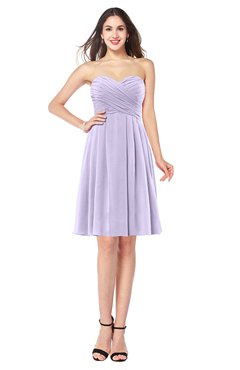 ColsBM Jillian Light Purple Gorgeous Sweetheart Sleeveless Half Backless Knee Length Plus Size Bridesmaid Dresses