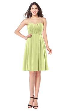ColsBM Jillian Lime Green Gorgeous Sweetheart Sleeveless Half Backless Knee Length Plus Size Bridesmaid Dresses