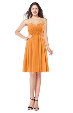 ColsBM Jillian Orange Gorgeous Sweetheart Sleeveless Half Backless Knee Length Plus Size Bridesmaid Dresses