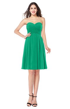 ColsBM Jillian Pepper Green Gorgeous Sweetheart Sleeveless Half Backless Knee Length Plus Size Bridesmaid Dresses