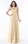 ColsBM Sophie Apricot Gelato Elegant A-line Asymmetric Neckline Chiffon Floor Length Ruching Plus Size Bridesmaid Dresses