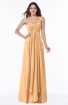 ColsBM Sophie Apricot Elegant A-line Asymmetric Neckline Chiffon Floor Length Ruching Plus Size Bridesmaid Dresses