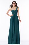 ColsBM Sophie Blue Green Elegant A-line Asymmetric Neckline Chiffon Floor Length Ruching Plus Size Bridesmaid Dresses