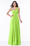 ColsBM Sophie Bright Green Elegant A-line Asymmetric Neckline Chiffon Floor Length Ruching Plus Size Bridesmaid Dresses