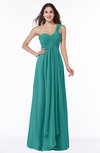 ColsBM Sophie Emerald Green Elegant A-line Asymmetric Neckline Chiffon Floor Length Ruching Plus Size Bridesmaid Dresses