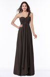 ColsBM Sophie Fudge Brown Elegant A-line Asymmetric Neckline Chiffon Floor Length Ruching Plus Size Bridesmaid Dresses