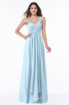 ColsBM Sophie Ice Blue Elegant A-line Asymmetric Neckline Chiffon Floor Length Ruching Plus Size Bridesmaid Dresses