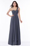 ColsBM Sophie Nightshadow Blue Elegant A-line Asymmetric Neckline Chiffon Floor Length Ruching Plus Size Bridesmaid Dresses