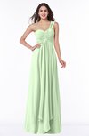 ColsBM Sophie Pale Green Elegant A-line Asymmetric Neckline Chiffon Floor Length Ruching Plus Size Bridesmaid Dresses