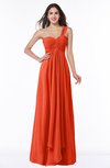 ColsBM Sophie Persimmon Elegant A-line Asymmetric Neckline Chiffon Floor Length Ruching Plus Size Bridesmaid Dresses